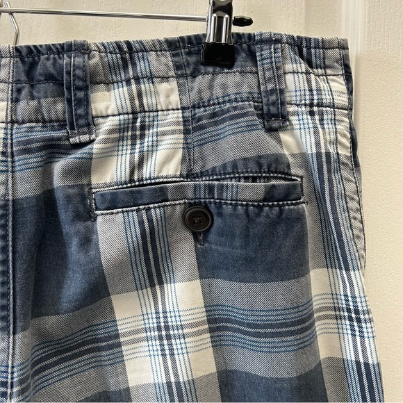 Cherokee Men's Flat Front Cotton Chino Shorts Blue Plaid Size 34 - Picture 9 of 13